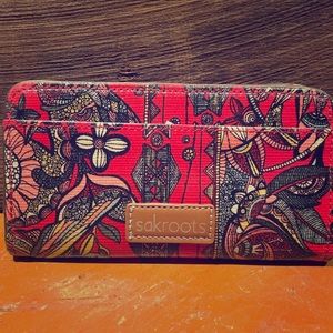 Sakroots Wallet Red Owl Patterned